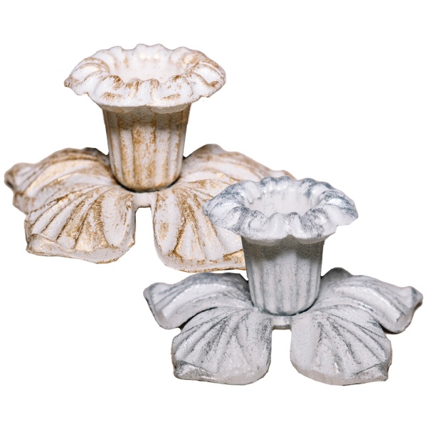 ДЕКОР Подсвечник Цветок бел серебро РЗДИ/1шт ДЕКОР Подсвечник Цветок бел серебро РЗДИ/1шт