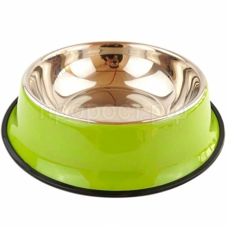 Миска нерж. сталь на резинке 325мл 18см М-20 зеленый