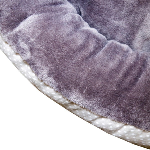 Лежанка ватрушка плюш бежевый горох 56*17см/DONBARON