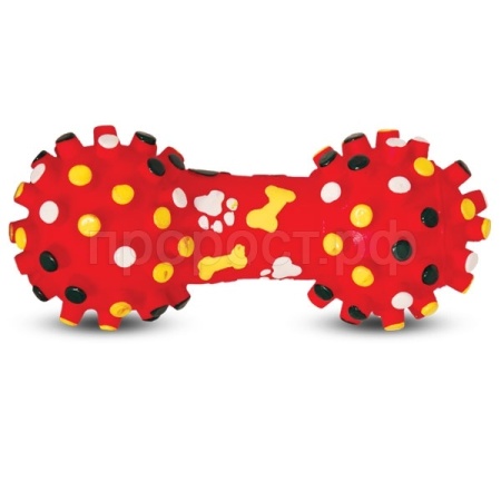 Игрушка для собак Гантель с шипами и косточками винил 16,5см/712005/12101007