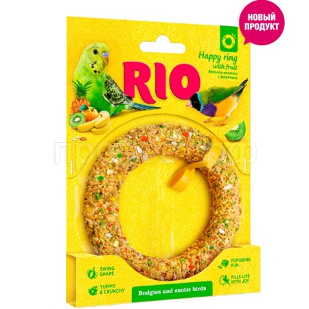 Лакомство д/птиц РИО Веселое колечко д/волнистых попугаев и экзотов 80г/8шт/22270 ЧЗ