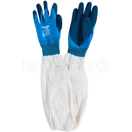 Пчелы Перчатки пчеловодные с нарукавниками синиеЧК