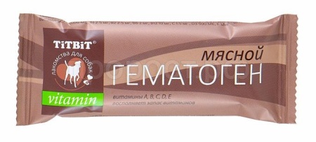 Лакомство для собак Гематоген мясной витамин 1 шт /005903/005897 Лакомство для собак Гематоген мясной витамин 1 шт /005903/005897