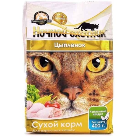 Корм для кошек Ночной охотник 400г цыпленок сухой
