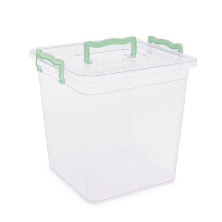 Контейнер д/хранения 12л квадрат. с ручками М5240 /8шт/Альтерн