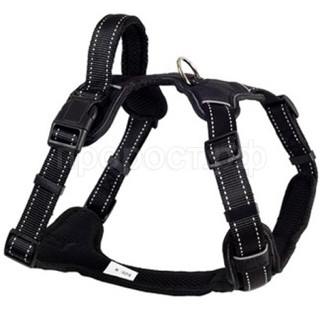 Шлейка нейлон L SPORT с ручкой черная обхв.груди 42-50см/01204250-07/Каскад