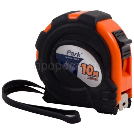 Рулетка с фиксатором 10м*25мм прорезиненный корпус