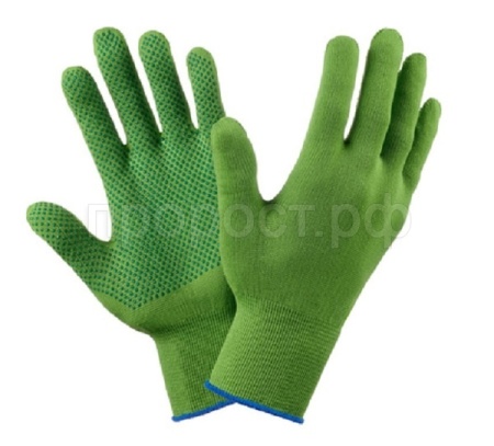 Перчатки нейлоновые зеленые с силиконовым покрытием