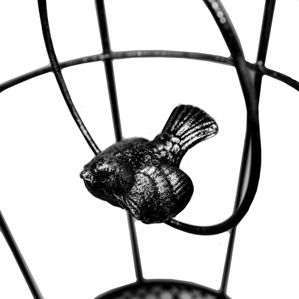 Клетка с птицей садовый декор РЗДИ черный антик/1шт