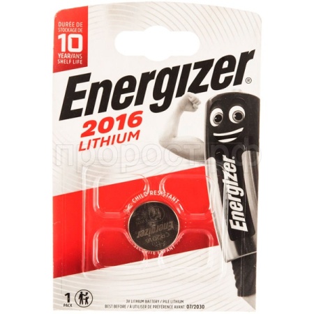 Батарейка Energizer Lithium 1шт блистер CR2016FSB1