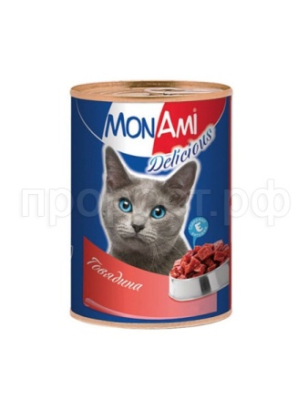 Корм для кошек МонАми Говядина 350гр