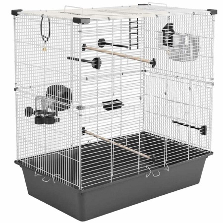 Клетка д/птиц СЕЛЕНА-2 78*48*66,5см разборная (укомплект) сер-бел/4681/Дарэлл