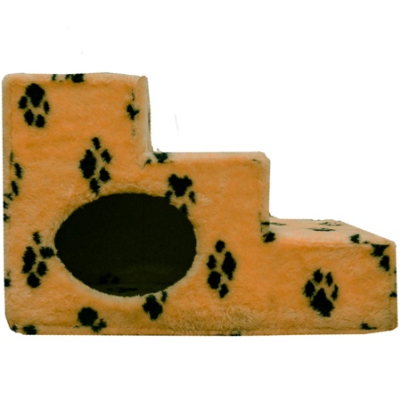 Лестница домик для животных мех лапы на коричневом 39*55*37Н DONBARON