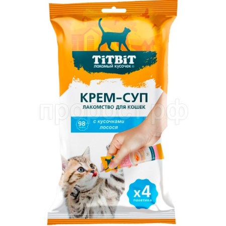 Лакомство К Крем-суп с кусочками лосося 10г х 4уп/026274