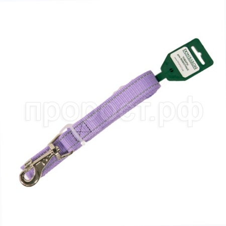 Поводок капрон 25мм*1,5м сиреневый со светоотражающими полосами DONBARON